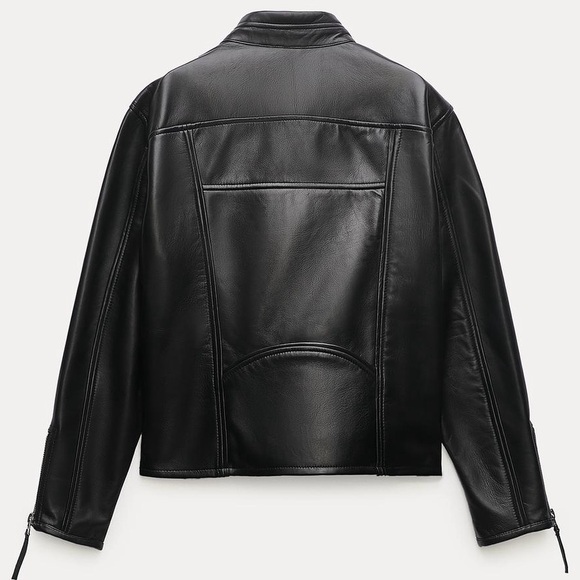 ZARA GENUINE LEATHER JACKET NEW - Picture 2 of 11